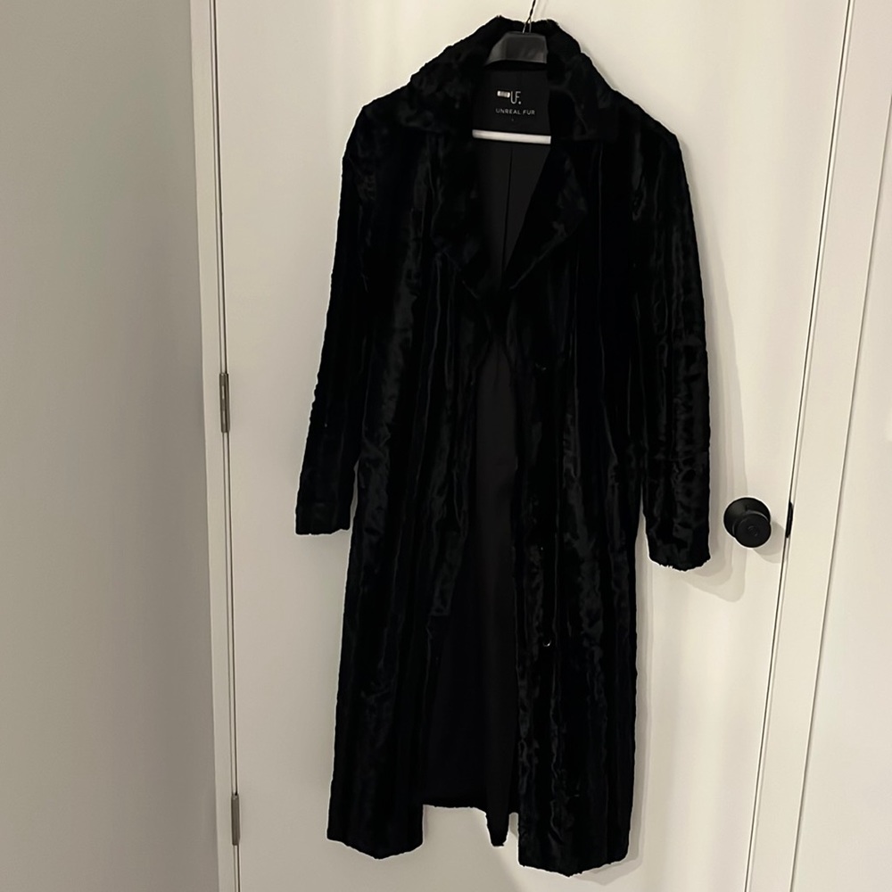 Unreal Fur Black long coat